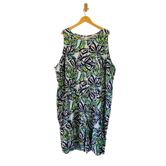 J Jason Wu 4X Woven Palm Printed Romper - Picture 2 of 11